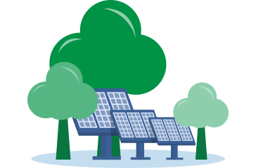雑草・雑木でパネルが影に→発電量が低下